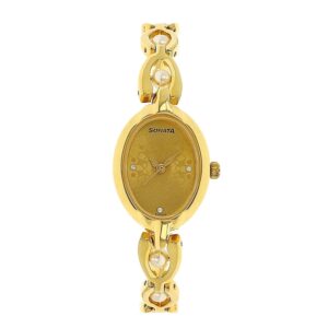 Sonata-8048YM12-WoMens-Champagne-Dial-Golden-Metal-Strap-Watch