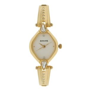 Sonata-8063YM01-WoMens-White-Dial-Golden-Stainless-Steel-Strap-Watch