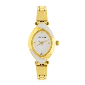 Sonata-8069YM03-WoMens-White-Dial-Golden-Stainless-Steel-Strap-Watch