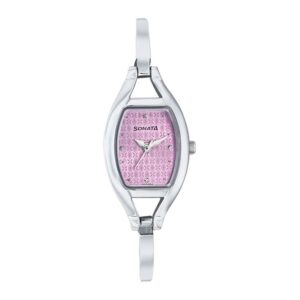 Sonata-8114SM01-WoMens-Pink-Dial-Silver-Metal-Strap-Watch