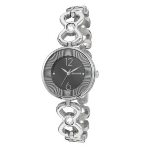 Sonata-8136SM01-WoMens-Black-Dial-Silver-Metal-Strap-Watch