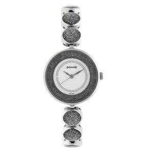 Sonata-8136SM03-WoMens-White-Dial-Silver-Metal-Strap-Watch