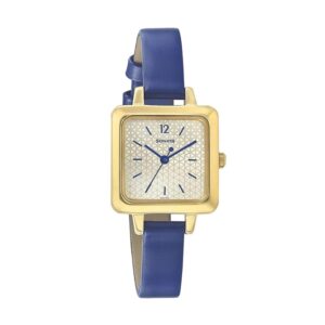 Sonata-8152YL01-WoMens-Splash-Champagne-Dial-Blue-Leather-Strap-Watch