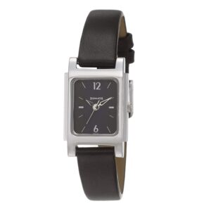 Sonata-87021SL01-WoMens-Essentials-Black-Dial-Black-Leather-Strap-Watch