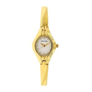 Sonata-8951YM01-WoMens-White-Dial-Golden-Metal-Strap-Watch