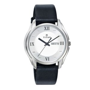 Titan-1578SL03P-Men-s-WatchSilver-Dial-Black-Leather-Strap-Watch