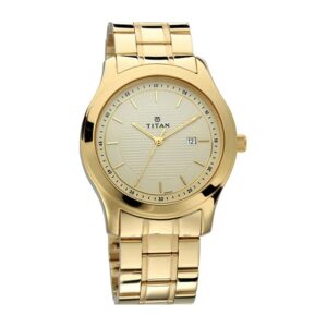 Titan-1627YM04-Men-s-WatchChampagne-Dial-Gold-Stainless-Steel-Strap-Watch