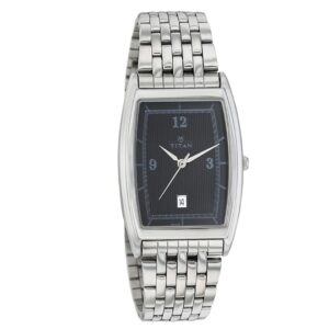 Titan-1640SM01-Men-s-WatchBlack-Dial-Silver-Stainless-Steel-Strap-Watch