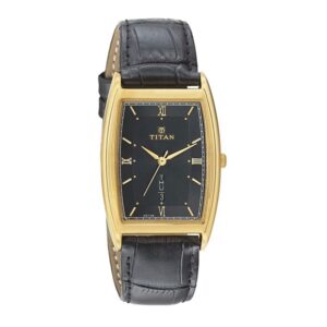 Titan-1640YL03-Men-s-WatchBlack-Dial-Black-Leather-Strap-Watch