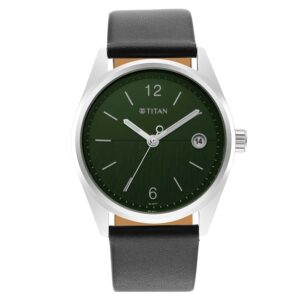 Titan-1729SL07-Men-s-WatchGreen-Dial-Black-Leather-Strap-Watch