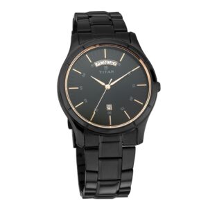 Titan-1767NM01-Men-s-WatchBlack-Dial-Black-Stainless-Steel-Strap-Watch