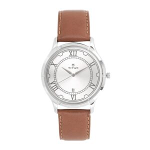 Titan-1775SL01-Men-s-WatchSilver-Dial-Brown-Leather-Strap-Watch