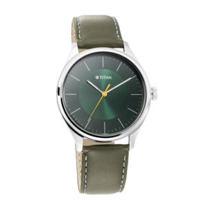 Titan-1802SL04-Men-s-WatchGreen-Dial-Black-Leather-Strap-Watch