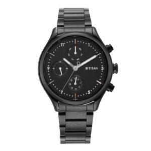 Titan-1803NM01-Mens-Neo-Collection-Multifunction-Watch-Black-Dial-Black-Stainless-Steel-Band