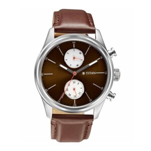 Titan-1805SL08-Men-s-WatchBrown-Dial-Brown-Leather-Strap-Watch