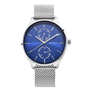 Titan-1833SM01-Men-s-WatchBlue-Dial-Silver-Stainless-Steel-Strap-Watch