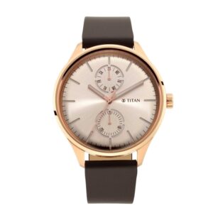 Titan-1833WL01-Men-s-WatchSilver-Dial-Brown-Leather-Strap-Watch