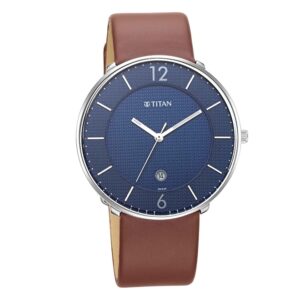 Titan-1849SL03-Mens-Watch-Blue-Dial-Brown-Leather-Strap-Watch-