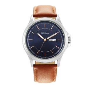 Titan-1870SL02-Mens-Watch-Blue-Dial-Brown-Leather-Strap-Watch-