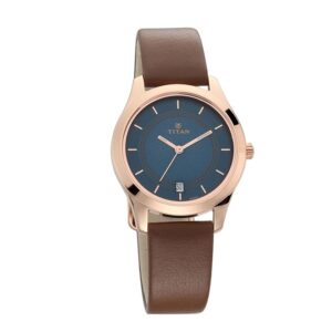 Titan-2596WL03-WoMens-Watch-Blue-Dial-Brown-Leather-Strap-Watch-