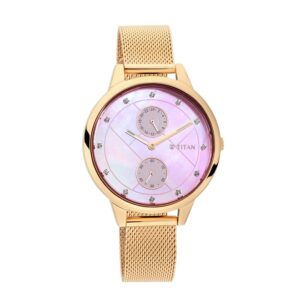 Titan-2617WM04-WoMens-Watch-Pink-Dial-Rose-Gold-Stainless-Steel-Strap-Watch-