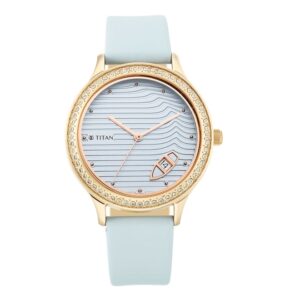 Titan-2634WL01-WoMens-Watch-Blue-Dial-Blue-Leather-Strap-Watch-