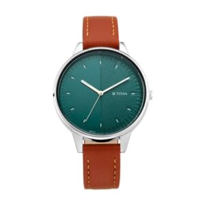 Titan-2648SL01-WoMens-Watch-Green-Dial-Tan-Leather-Strap-Watch-