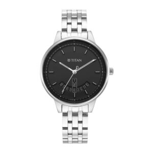 Titan-2648SM03-WoMens-Watch-Black-Dial-Silver-Stainless-Steel-Strap-Watch-