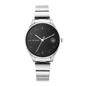 Titan-2649SM01-WoMens-Watch-Black-Dial-Silver-Stainless-Steel-Strap-Watch-