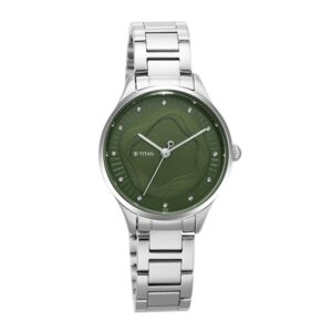 Titan-2649SM02-WoMens-Watch-Green-Dial-Silver-Stainless-Steel-Strap-Watch-