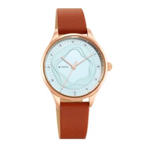 Titan-2649WL02-WoMens-Watch-Blue-Dial-Brown-Leather-Strap-Watch-