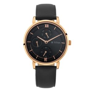 Titan-2652WL01-WoMens-Watch-Black-Dial-Black-Leather-Strap-Watch-