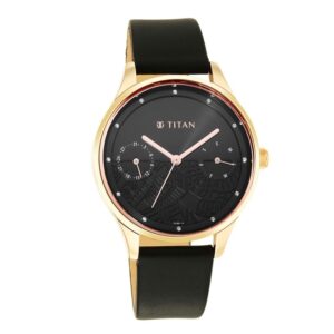 Titan-2670WL01-WoMens-Watch-Black-Dial-Black-Leather-Strap-Watch-