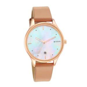 Titan-2670WL03-WoMens-Watch-White-Dial-Brown-Leather-Strap-Watch-