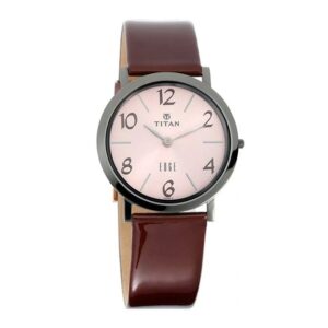 Titan-679QL01-WoMens-Watch-Edge-White-Dial-Brown-Leather-Strap-Watch-