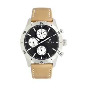 Titan-90105KL01-Mens-Watch-Black-Dial-Brown-Leather-Strap-Watch