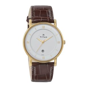 Titan-9162YL01-Mens-Watch-White-Dial-Brown-Leather-Strap-Watch