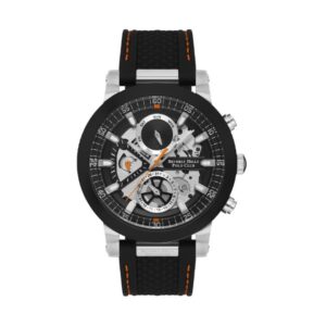 Beverly Hills Polo Club Men's Watch, Analog, Black Dial, Black Rubber Strap, BP3555X.350