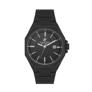 Beverly Hills Polo Club Men's Watch, Analog, Black Dial, Black Stainless Steel Strap, BP3544X.650