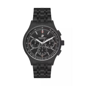 Beverly Hills Polo Club Men's Watch, Analog, Black Dial, Black Stainless Steel Strap, BP3556X.650