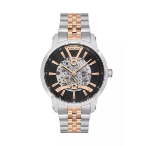 Beverly Hills Polo Club Men's Watch, Analog, Black Dial, Silver & Rose Gold Stainless Steel Strap, BP3552X.540