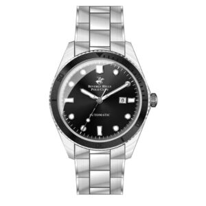 Beverly Hills Polo Club Men's Watch, Analog, Black Dial, Silver Stainless Steel Strap, BP3576X.350