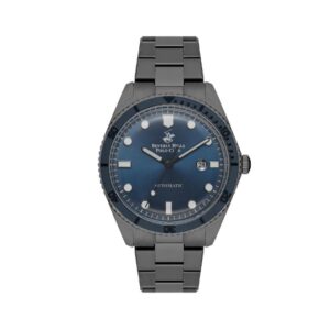 Beverly Hills Polo Club Men's Watch, Analog, Blue Dial, Grey Stainless Steel Strap, BP3576X.090