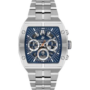 Beverly Hills Polo Club Men's Watch, Analog, Blue Dial, Silver Stainless Steel Strap, BP3546X.390