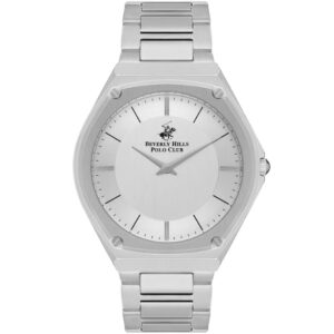 Beverly Hills Polo Club Men's Watch, Analog, Silver Dial, Silver Stainless Steel Strap, BP3545X.330