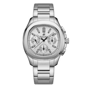 Beverly Hills Polo Club Men's Watch Analog Silver Dial with Silver Stainless Steel Band, BP3212X.330