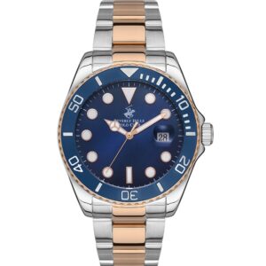 Beverly Hills Polo Club Men's Watch, Blue Dial & Two Tone Stainless Steel Strap, BP3328X.590