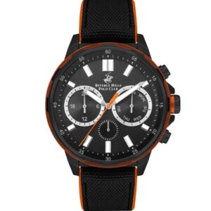 Beverly Hills Polo Club Men's watch, Black Dial, Black Fabric Strap, Wrist Watch,BP3402X.651