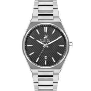 Beverly Hills Polo Club Men's watch, Black Dial, Silver Stainless Steel Strap, Wrist Watch,BP3503X.350