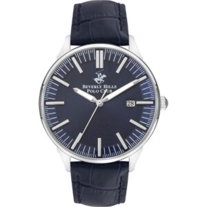 Beverly Hills Polo Club Men's watch, Blue Dial, Blue Leather Strap Wrist Watch, BP3342X.399